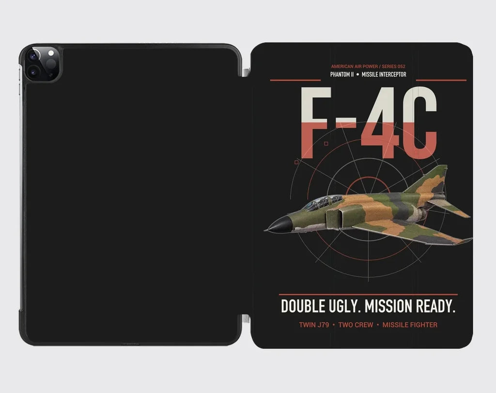 F-4C Phantom II design on black ipad tablet case
