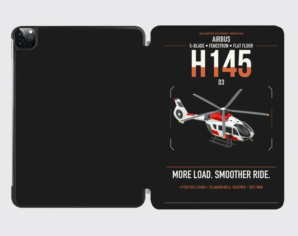 Airbus H145 D3 design on black ipad tablet case