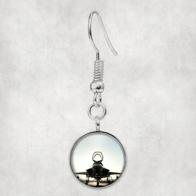 Fighter Jet 35 aviation earrings, hypoallergenic alloy body with engraved detail.