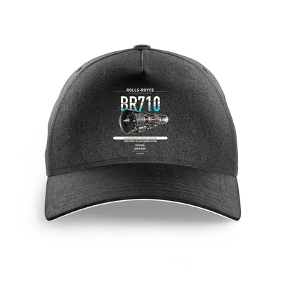 BR710 design on black printed hat
