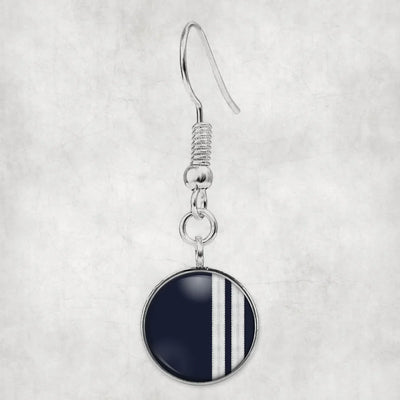 Special Silver Pilot Epaulettes 2 Lines aviation-themed earrings, polished hypoallergenic alloy.