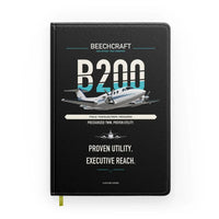 Thumbnail for Beechcraft King Air B200 design on black notebook