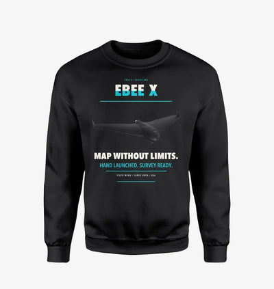 AgEagle eBee X design on black sweatshirt