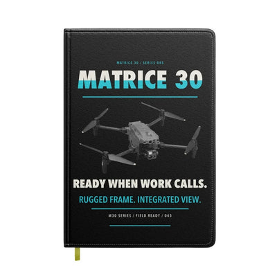 DJI Matrice 30 design on black notebook