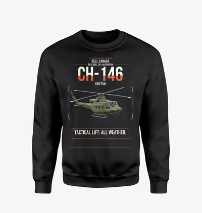 Bell Canada CH-146 Griffon design on black sweatshirt