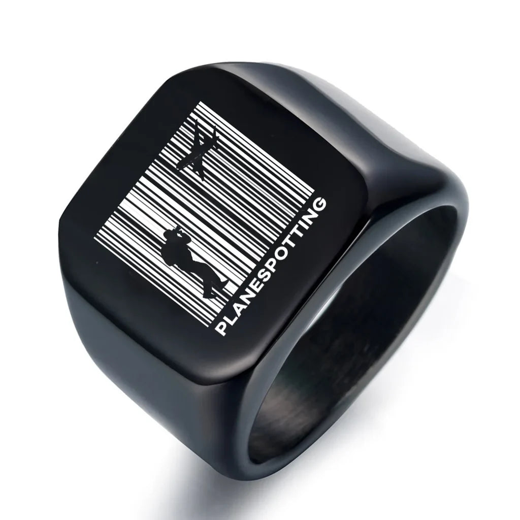 Planespotting aviation ring in stainless steel.