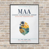 Thumbnail for Chennai International Airport MAA vertical canvas print - framed - white background