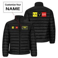 Thumbnail for AV8R aviation design printed on quilted padding with insulated lining padded jacket.