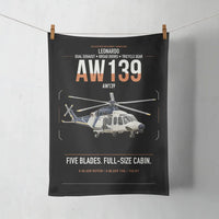Thumbnail for Leonardo AW139 design on black towel