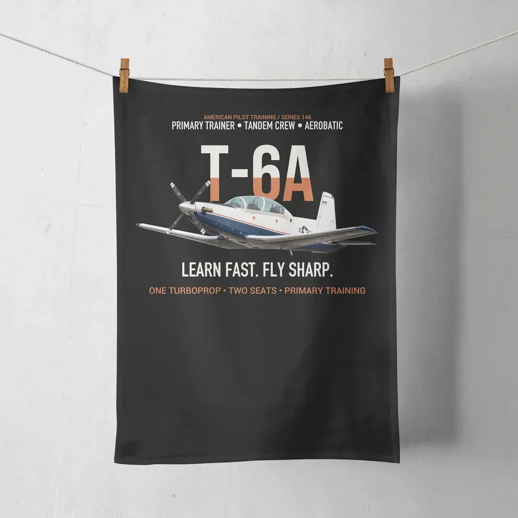T-6A Texan II Train The Next Generation design on black towel