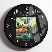 Thumbnail for COLOGNE - Poster - Wall Clock Framed - Black