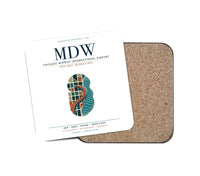 Thumbnail for Chicago Midway International Airport (MDW) design on white 1 piece coaster