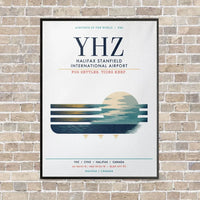Thumbnail for Halifax Stanfield International Airport YHZ vertical canvas print - framed - white background