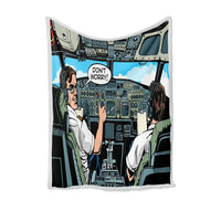 Thumbnail for Don't Worry Thumb Up Captain Bed Blankets & aviation print on soft fleece blanket.