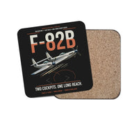 Thumbnail for F-82B Twin Mustang design on black 1 piece coaster