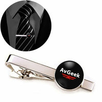 Thumbnail for Side view of Avgeek aviation tie clip in stainless steel, polished finish.