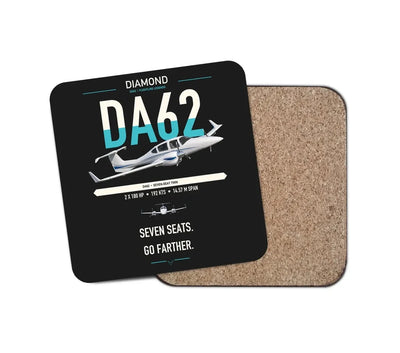 Diamond DA62 design on black 1 piece coaster