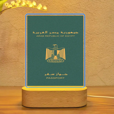 Egypt Passport aviation art night lamp in premium acrylic with LED.
