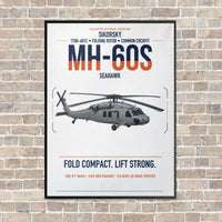 Thumbnail for Sikorsky MH-60S Seahawk vertical canvas print - framed - white background