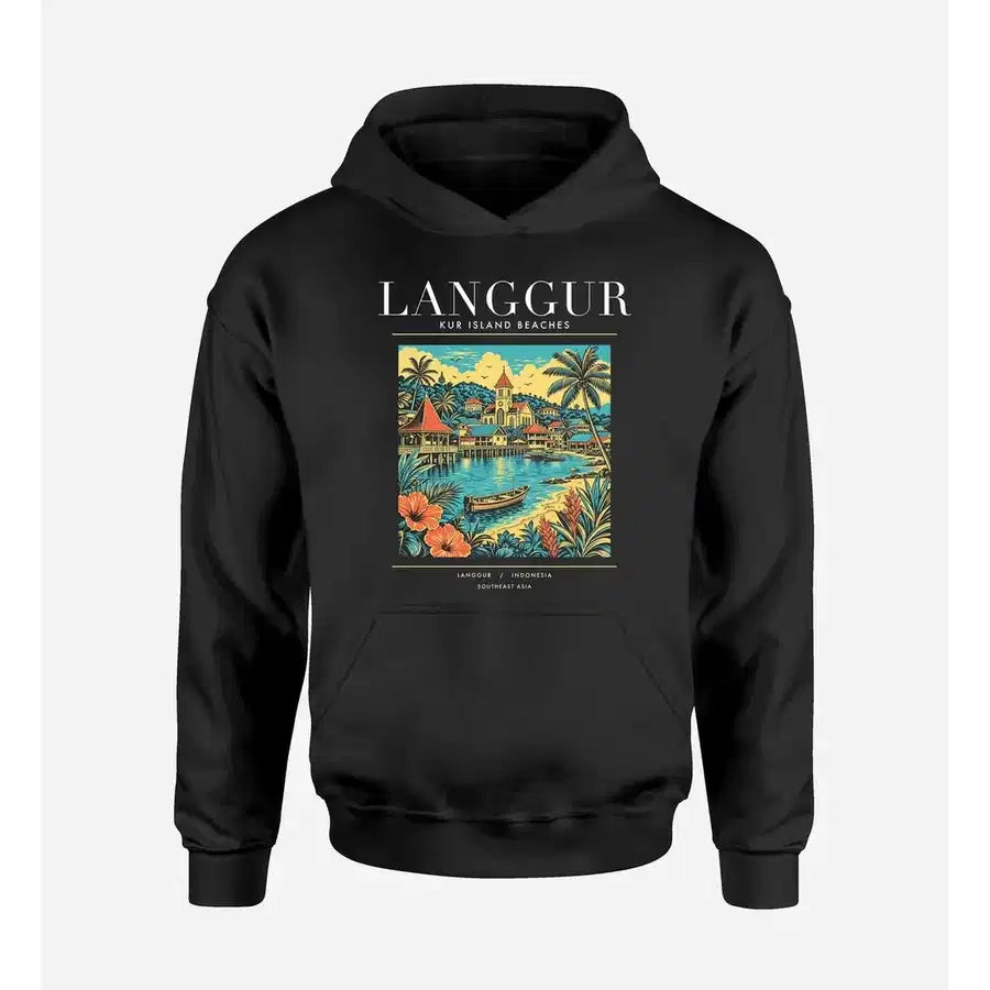 LANGGUR - Poster - Premium Hoodie - Black