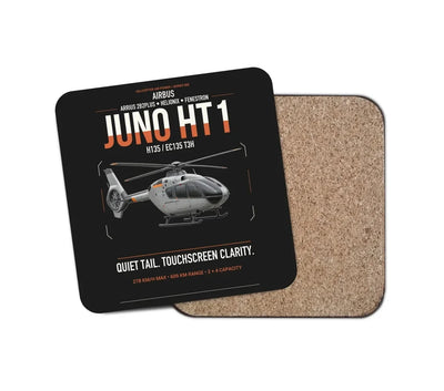 Airbus H135 Juno HT1 design on black 1 piece coaster