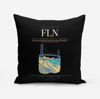 Thumbnail for Hercilio Luz International Airport (FLN) design on black pillow