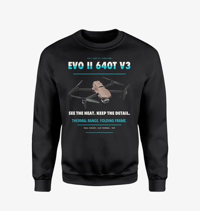 Autel EVO II Dual 640T V3 design on black sweatshirt