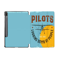 Thumbnail for Pilots Looking Down at People Since 1903 aviation print tablet case, fits Samsung tablet.
