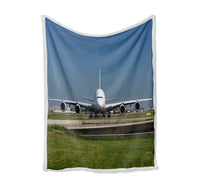 Thumbnail for Face to Face with Airbus A380 Bed Blankets & aviation print on soft fleece blanket.