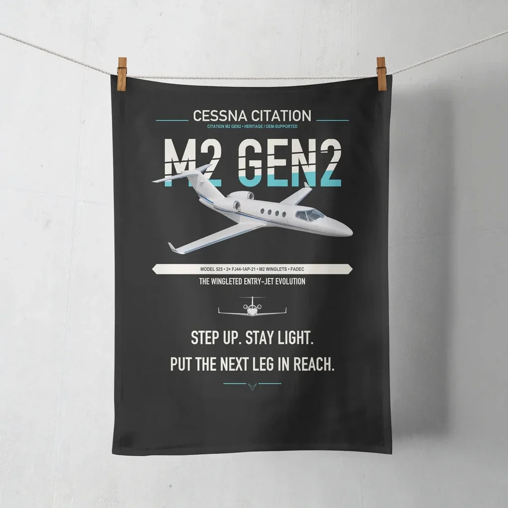 Cessna Citation M2 Gen2 design on black towel