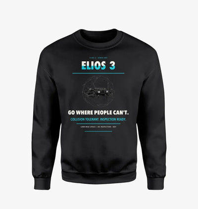 Flyability Elios 3 design on black sweatshirt