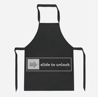 Thumbnail for Slide to Unlock aviation design on durable cotton blend kitchen apron.