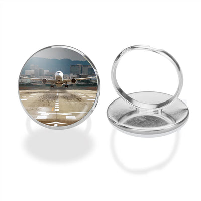 Departing Boeing 787 Dreamliner aviation ring in stainless steel.