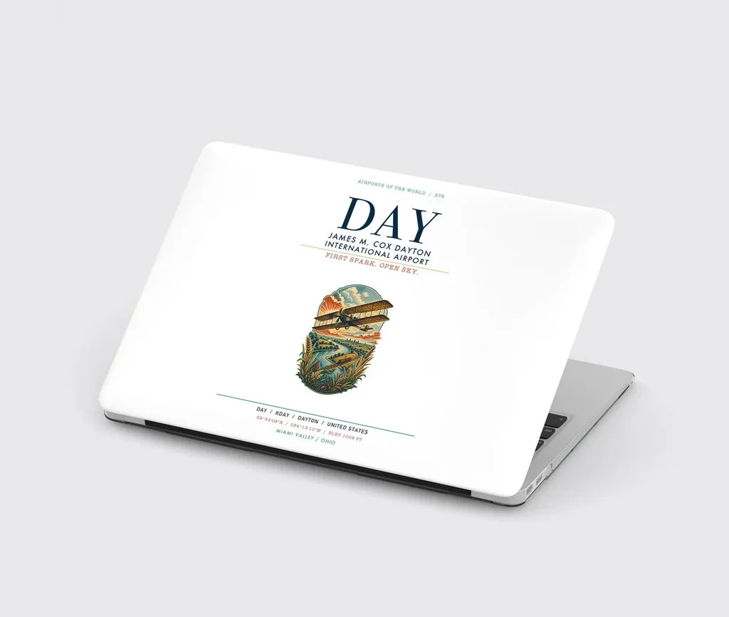 James M. Cox Dayton International Airport (DAY) design on white MacBook case
