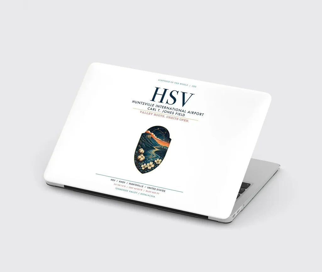 Huntsville International Airport (HSV) design on white MacBook case