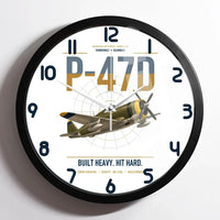 Thumbnail for P-47D Thunderbolt Razorback design on white framed wall clock