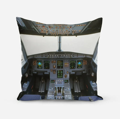 Airbus A320 Cockpit (Wide) aviation design on soft polyester filling pillow.