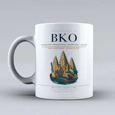Keita International Airport BKO — Bamako Mug design on white modibo