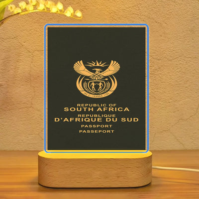 South Africa Passport aviation art night lamp in premium acrylic with LED.