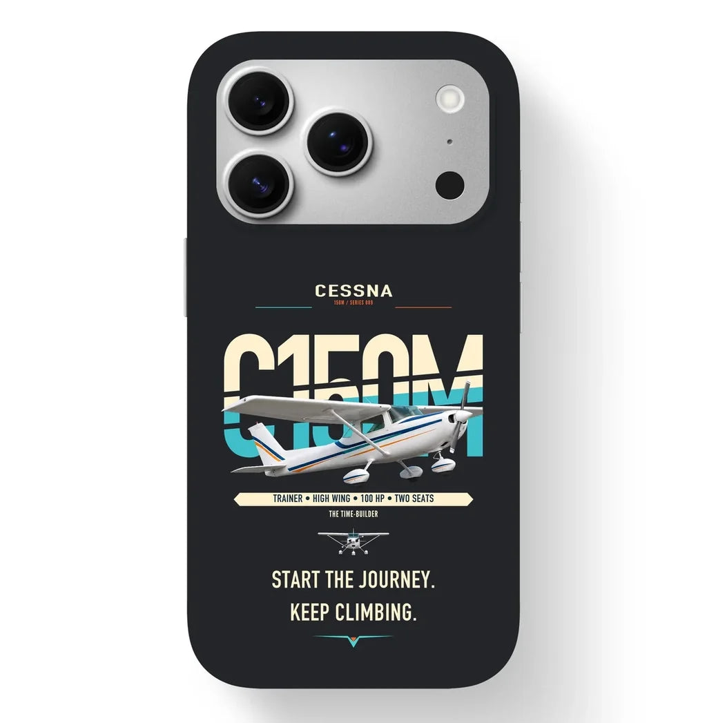 Cessna 150M design on black magsafe iphone case, for iPhone 17 Pro
