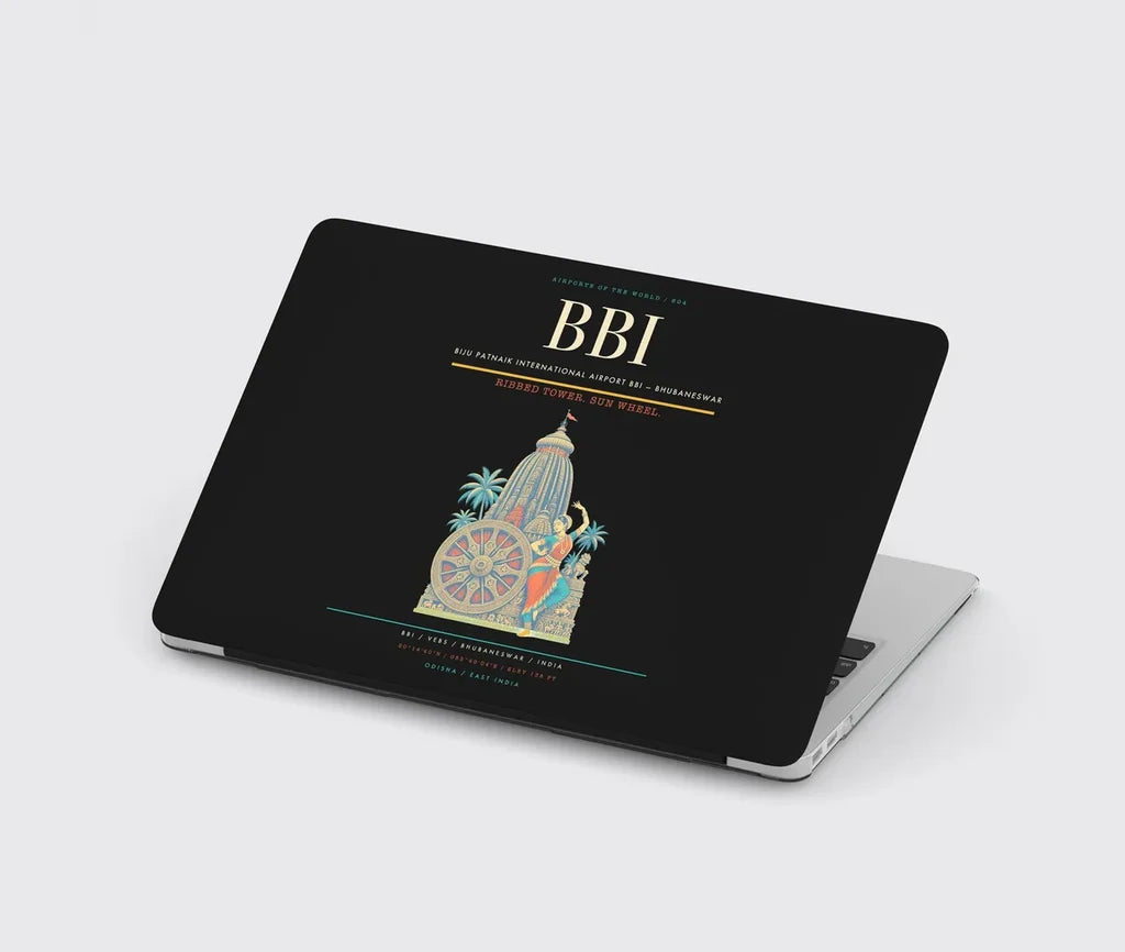 Biju Patnaik International Airport (BBI) design on black MacBook case