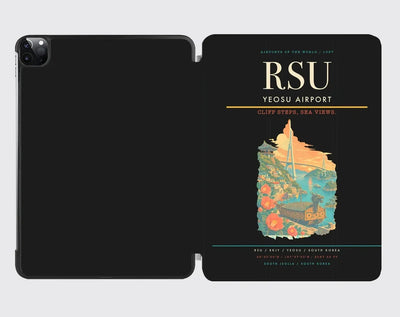 Yeosu Airport (RSU) design on black ipad tablet case