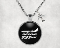 Thumbnail for The Boeing 737Max aviation-themed necklace, polished stainless steel.