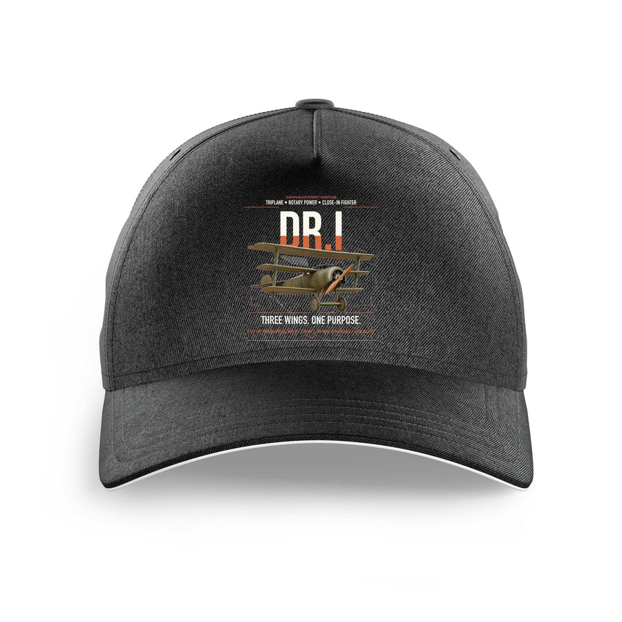 Fokker Dr.I design on black printed hat