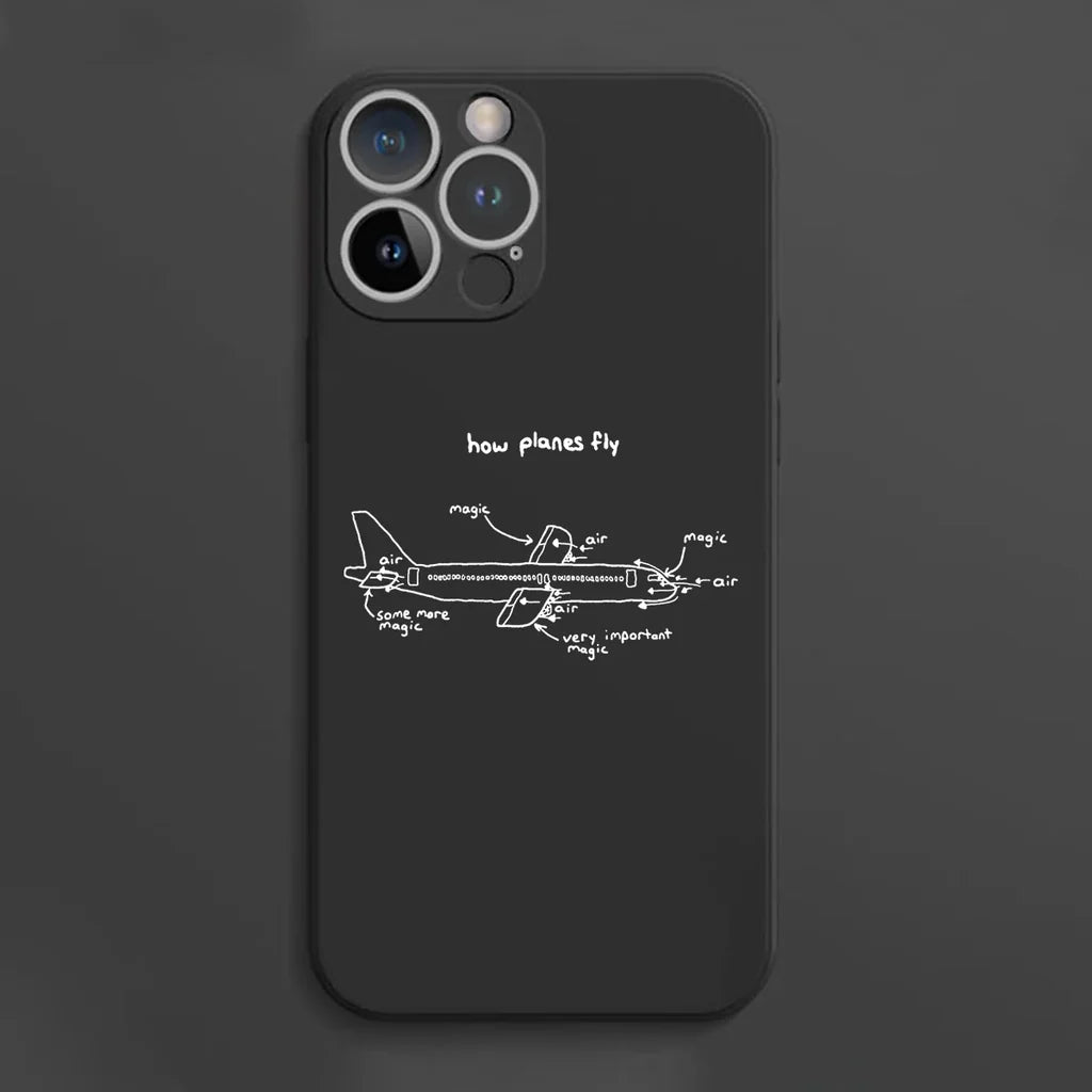 How Planes Fly aviation print soft silicone iPhone case, fits iPhone.