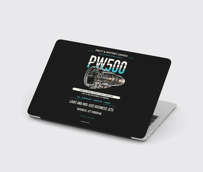 PW500 design on black MacBook case