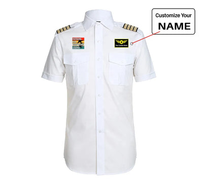 Husband & Dad & Aircraft Mechanic & Legend aviation design printed on crisp poplin cotton pilot uniform shirt.