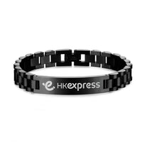 Thumbnail for HK Express Airlines aviation chain bracelet, stainless steel body with engraved detail.