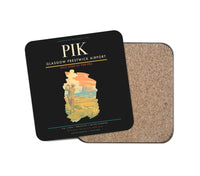 Thumbnail for Glasgow Prestwick Airport (PIK) design on black 1 piece coaster
