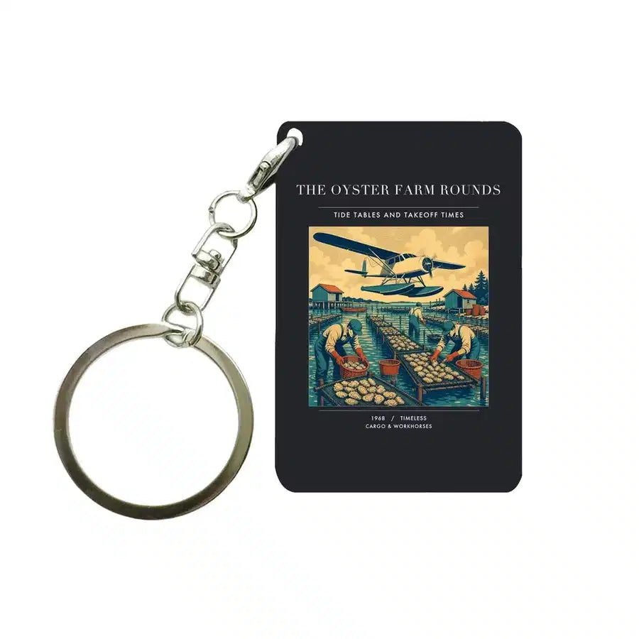 VINTAGE G4446 - The Oyster Farm Rounds - Designed Key Chain design on black
